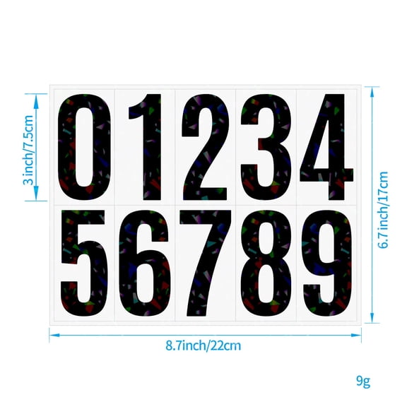 Adhesive Vinyl Number Stickers - Large Black Mailbox Number Decals for Home Address Car Door Sign Customizable Set of 2