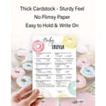 thumbnail image 3 of DONUT Baby Shower Game — BABY TRIVIA Games — Pack of 25 — Fun Baby Facts Games, Doughnut Theme Baby Shower, Trivia Girl or Boy Baby Shower Activity, Gender Neutral Pink Blue Shower Games G850-TRV, 3 of 8