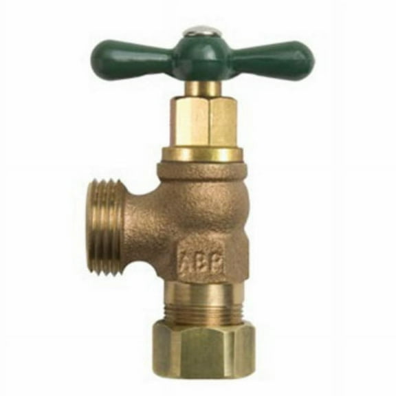 Arrowhead 221CCRBLF Red Brass Boiler Drain, 1/2" x 3/4" Hose Connection, Each