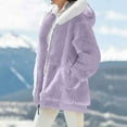 thumbnail image 6 of Ovbmpzd Fleece Fall Jackets for Women 2025 Purple Hooded Casual Zip Up Fuzzy Long Sleeve Warm Jackets Coat for Women XL, 6 of 8