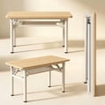 thumbnail image 4 of HDOFM 39.4 Inch Folding Computer Desk - Portable Activity Table Conference Table Home Office Desk, Attached storage rack,No Assembly,Teak, 4 of 7