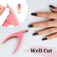 thumbnail image 2 of Acrylic Nail Clipper, Fake Nails Tips Cutter for Home IY Salon, Trimmer for Nail Art Manicure, Professional Clippers Tool for Artificial False Nail Tech, Pink Cap, 2 of 5