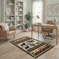 thumbnail image 2 of ODIKA 4'x6' Washable Area Rug Non-Slip, Chair-Friendly, Flatwoven Cabin Cowboy Wildlife Motif Southwestern Aztec Bands Mens Decorations for Home Office, Under Desk, 2 of 5