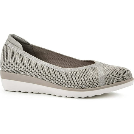 WHITE MOUNTAIN Shoes Selena Womens Mini Wedge 8.5 Gold/Fabric