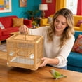 thumbnail image 4 of BotaniNest Bird Cage Travel Bird Cage Portable Bird | Small Birds Lightweight Parrots Cage With Standing Pole Detachable Tray Hook Handle Easy Transport Bird For, 4 of 6