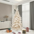 thumbnail image 3 of Vickerman 7.5' Flocked Vintage Fir Artificial Christmas Tree, Warm White LED Lights, 3 of 3