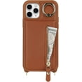 thumbnail image 3 of iPhone 11 pro Phone Case with Card Holder for Women, iPhone 11 pro Case Wallet with Strap Credit Card Slots Crossbody with Kickstand Zipper Case for iPhone11pro - Brown, 3 of 18