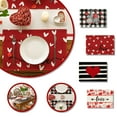 thumbnail image 4 of Love Heart Valentine's Day Placemats for Dining Table Seasonal Anniversary Holiday Table Mats for Home Party Kitchen Dining Decoration, 1Pc, Heart Pattern, Reusable & Durable(Black1,16.9x12.6"), 4 of 6
