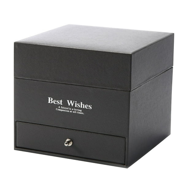 Toystoory Caja de regalo de flores de jabón, cajón de de doble capa, caja de regalo de rosas, organizador de joyas, boda, romántico, Kits de decoración para fiestas Rosado caja de 16 cajones