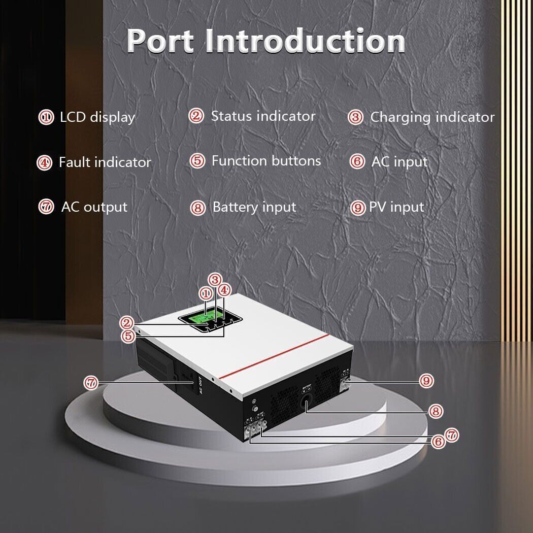 1000W Solar Hybrid Inverter DC12V to AC220V MPPT 40A Max PV 600W DC150V Input