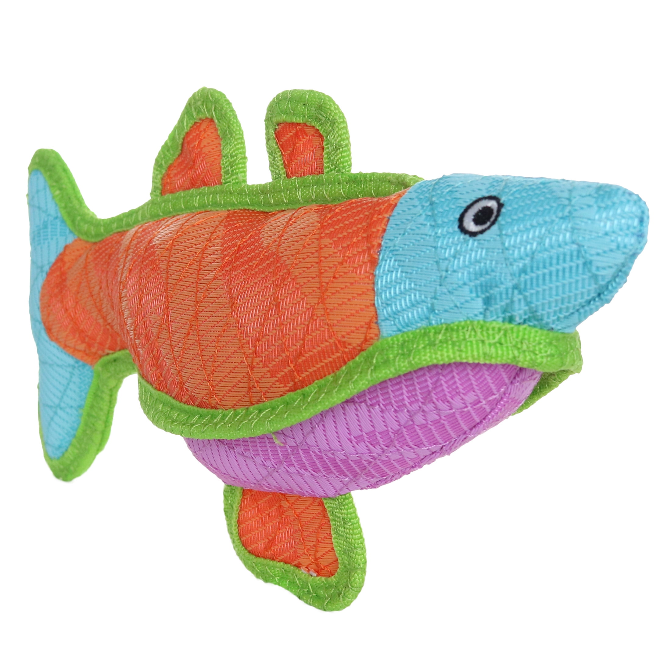 DuraForce Fish Blue Orange Pink Woven Fiber Squeaky Dog Toy