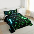 thumbnail image 3 of Homewish Blue Green Black Full Size Comforter Sets,Game Console Bedding Comforter Set,Gamer Gaming Bedding Sets For Boys,Breathable Bedroom Decorative Reversible,3pcs, 3 of 8