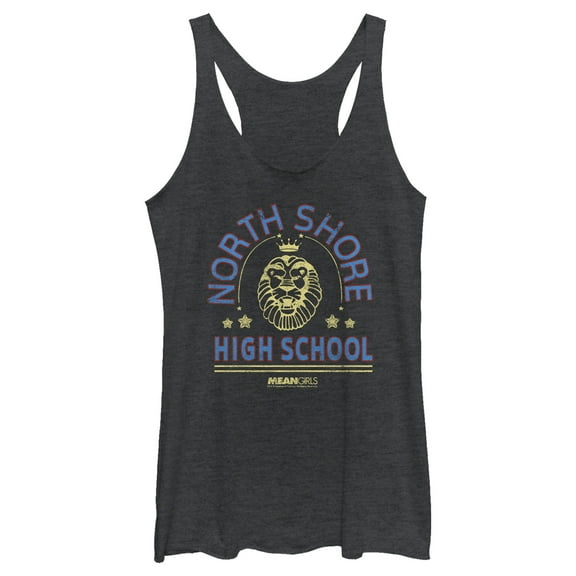 Women's Mean Girls North Shore High School Logo Racerback Tank Top Black Heather X Small