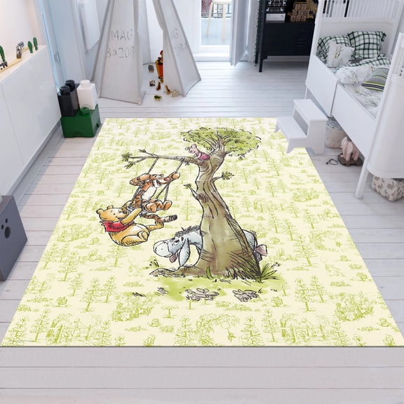 Dreammotif Cute Bear Rug, Winnie the Pooh Rug, Cute Rug,Cartoon Rug,Colorful Rug,Kids Room Rug,Nursery Decor,Bedroom Rug,Kids Decor,Custom Rug,Area Rug