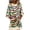 #121-Khaki, variant on Haivin Ladies' Carnival printed round neck long sleeved dress, long sleeved round neck dress