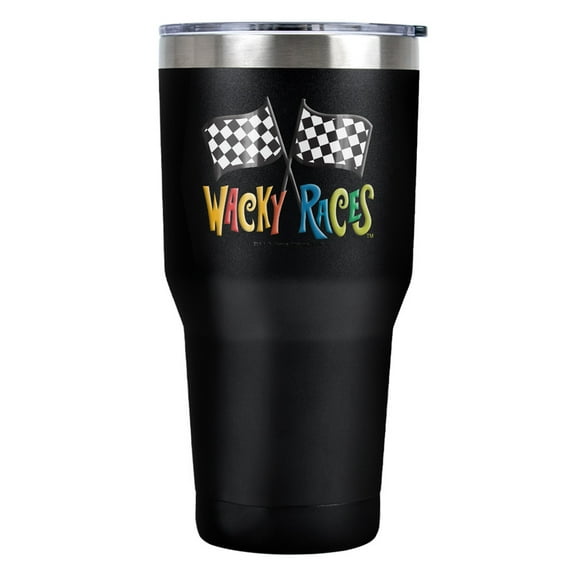 Wacky Races Logo Stainless Steel Tumbler 30 oz Coffee Travel Cup, Vacuum Insulated & Double Wall with Leakproof Sliding Lid