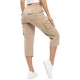 thumbnail image 5 of VBVC Women's Cargo Capri Pants with Pockets , Casual Summer Drawstring Knee Length Shorts , Ladies' Lightweight Outdoor Hiking Trousers for Women, Khaki , S-3XL, 5 of 7