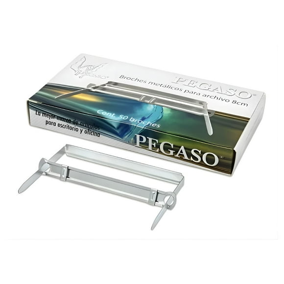 50 Broches Metalicos Archivo Pegaso 50m Plateado