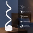 thumbnail image 2 of Modern Spiral LED Table Lamp Smart Dimmable Curved LED Desk Lamp Contemporary Minimalist Design Warm White Light Acrylic LED Modeling Lamp, 2 of 9