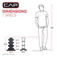 thumbnail image 5 of CAP Barbell 100 lb Rubber Hex Dumbbell Set with Vertical Storage Rack, 5, 10, 15 & 20 lb Pairs Free Weights for Home Gym, 5 of 9