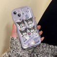 thumbnail image 1 of Sanrio Kuromi-funda de teléfono para iPhone, carcasa transparente de lujo para modelos 11, 12, 13, 14 Pro MAX, 12, 13, Mini, X, XS, XR Max, 6, 6s, 7, 8, 14 Plus Fivean unisex, 1 of 2