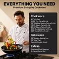 thumbnail image 4 of Granitestone 20 Pc Complete Pots and Pans Set Non Stick, Pot and Pan Set Cookware Set with Deep Frying Pan and Bakeware, Non Stick Pots and Pan Set with Utensils, Oven/Dishwasher Safe, Black, 4 of 12