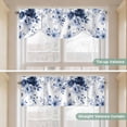 thumbnail image 5 of Blue Floral Art Tie Up Valance Curtains for Windows, Kitchen Curtains Window Treatments, Watercolor Botanical Spring Flowers Short Window Shades Valances for Bedroom Bathroom Cafe 54"x18", 5 of 8