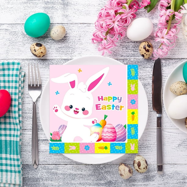 Decoraciones de Pascua, adornos de Pascua, regalos de Pascua, pañuelos desechables pintados con temática de Pascua, artículos suaves y amigables para fiestas, pañuelos desechables para decoración navi