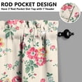 thumbnail image 5 of Pioneer Kitchen Curtains and Valance Set 24 Inch Tier Chinoiserie Beautiful Flowers Art Curtains Small Drapes for Cafe Living Room Bathroom Farmhouse 3 Pieces Set Rod Pocket, 5 of 6