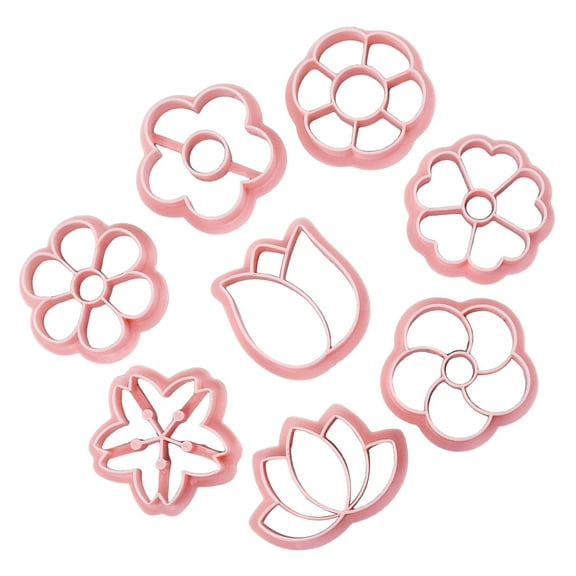 RUISINERY Pack Of 8 Flower Cookie Molds for Baking Enthusiasts Biscuit Fondant Embosser Stamp Rusts Resistant Dessert Bakewares