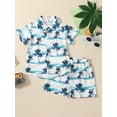 thumbnail image 4 of Lamuusaa Toddler Boy Summer  Clothes Set,  Short Sleeve Lapel Button Shirt + Elastic Waist Shorts, 4 of 9