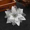 thumbnail image 1 of BKER Glitter Gold Onion Christmas Decoration Flower Gold And Silver Red Three Layer Plastic Artificial Flower Christmas Tree Decoration Octagon Christmas Flower, 1 of 5