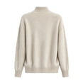 thumbnail image 5 of XRoczxe Women's Mock Neck Pullover Sweater, Soft Knit Long Sleeve Top, Casual Loose Fit Solid Color Jumper for Fall Winter Daily Wear Office, 5 of 6