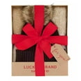 thumbnail image 2 of Lucky Brand Women’s 2-Piece Pom Beanie Hat and Woven Blanket Scarf Set, Gift Boxed (Chocolate), 2 of 4