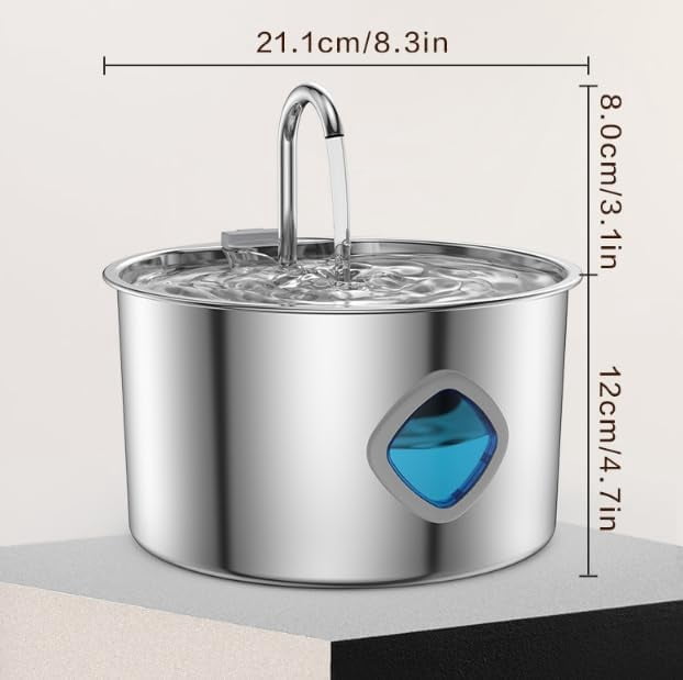 2026 NEW Pawira Water Fountain for Cats, Cat Water Fountain, Automatic Pet Drinking Fountain with Filter System, Quiet Circulating Water Dispenser for Cats & Small Dog