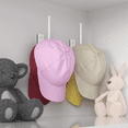 thumbnail image 2 of Paquete de 4 percheros para gorras de béisbol, organizador de acero inoxidable para gorras, organizador de almacenamiento para sombreros, percha con adhesivo fuerte y perforaciones para puerta,, 2 of 8