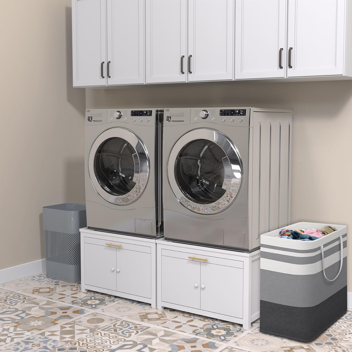 GDLF Laundry Pedestal Heavy Duty Metal Washer Dryer Pedestal 29" Universal Fit Anti-Vibration Washing Machine Stand