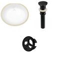 thumbnail image 1 of 19.5-in. W CUPC Oval Bathroom Undermount Sink Set In White - Black Hardware - Overflow Drain Incl. AI-20382, 1 of 8
