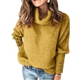 thumbnail image 1 of ORQ Women Plus Size Solid Color Knitted Thin Loose Roll Neck Sweater, 1 of 2