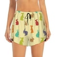 thumbnail image 4 of Lsque Colorful Rabbit Printed Women's Running Shorts with Liner Pockets,Elastic Quick Dry Workout Athletic Gym Yoga Shorts,Womens High Waist Shorts-XX-Large, 4 of 9
