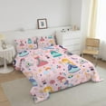 thumbnail image 4 of Pink Comforter Set Princess Fairy Castle Printed Pattern Quilt Bedding Set with 1 Comforter and 2 Pillowcases for Girls Kids Queen Size, 4 of 5