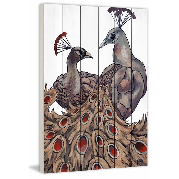 Marmont Hill Mh-Jultcn-19-Ww-45 45" X 30" "Peacock Partner Ii" Frameless Giclee Painting