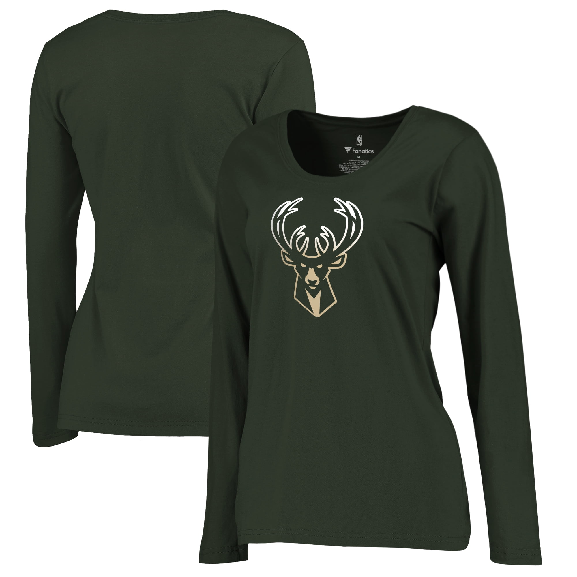 Milwaukee Bucks Fanatics Branded Women's Plus Sizes Gradient Logo Long Sleeve T-Shirt - Green 