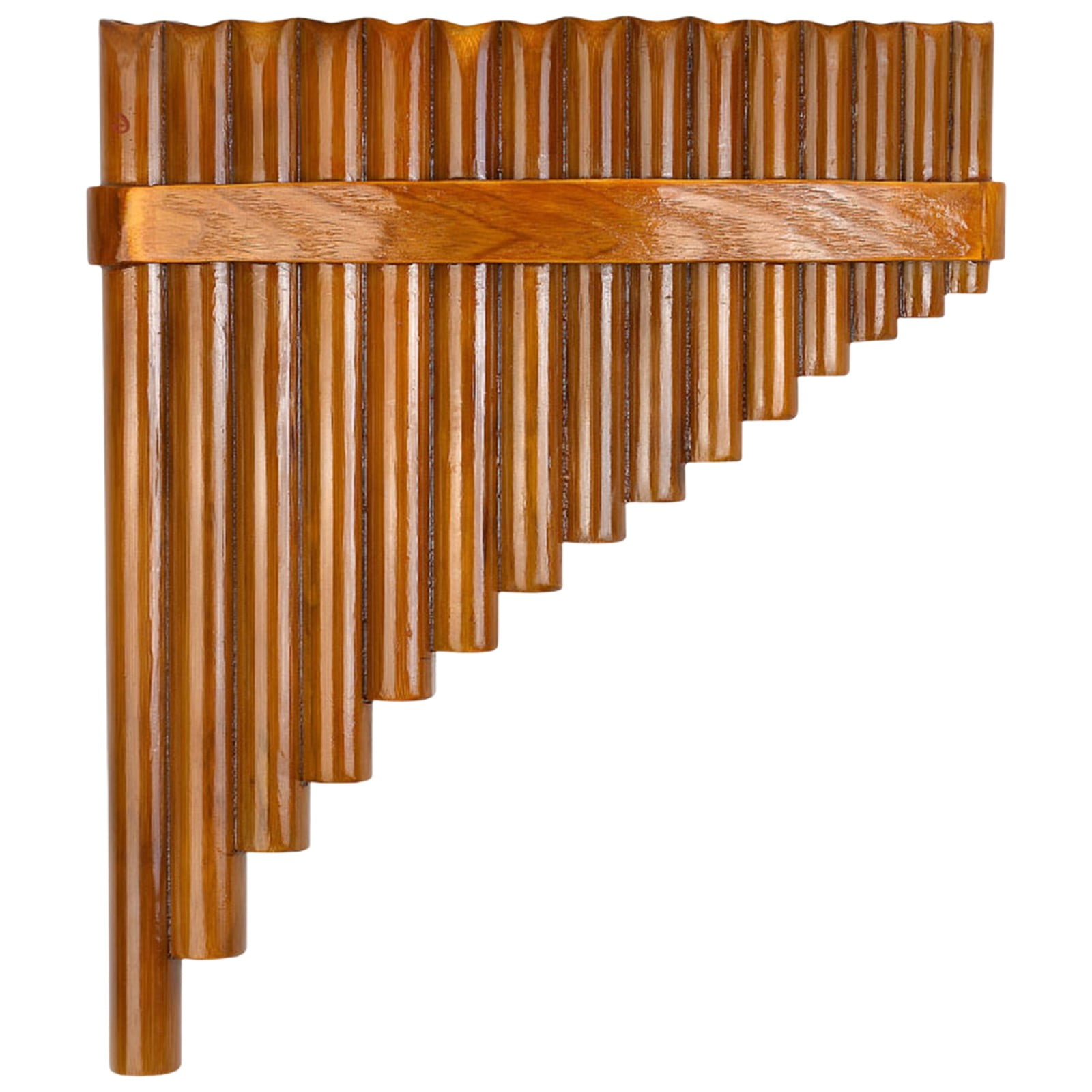 15 Pipes Brown Pan Flute G Key Chinese Traditional Musical Instrument Pan Pipes Woodwind Instrument Pan Flute for Beginner, Easy Learning (Right-Hand)