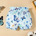 thumbnail image 3 of Newborn Baby Girl Summer Clothes Short Sleeve Butterfly Romper Bodysuit Ruffle Butterfly Bow Shorts Headband 3Pcs Set Cute Outfits Kaprioy Baby Clothes for Girls, 3 of 6