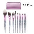 thumbnail image 1 of makeup brush set 10pcs Unique Handle Makeup Brushes Multi-function Cosmetic Brush Kit Artificial Fiber Brush Set with PU Bag, 1 of 6