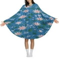thumbnail image 3 of Blue Floral Bird Print Blanket Oversized Wearable Hooded Blanket Warm Throw Blanket Buttons Sweatshirt For Women Men Teens Flannel, 3 of 8