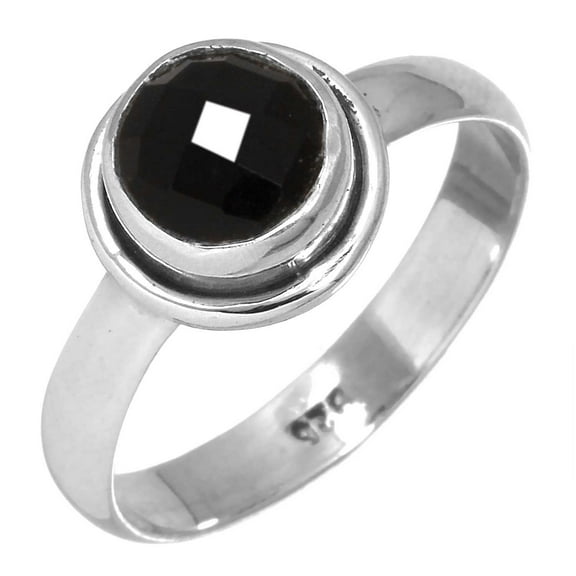 Solid 925 Sterling Silver Genuine Black Onyx Collectible Ring