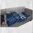 thumbnail image 6 of Saying Soft Flannel Fleece Blanket, Floral Arrangement Never Stop Dreaming Calligraphic Design Ornate Retro Leaf, Cozy Plush for Indoor and Outdoor Use, 50" x 70", Royal Blue Yellow, by Ambesonne, 6 of 6