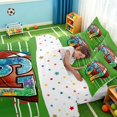 thumbnail image 4 of Manfei Boys Rugby Twin Bedding, Sport Bedding Comforter Set, Green Multicolor, Polka Dots Reversible 7-Piece, 4 of 6